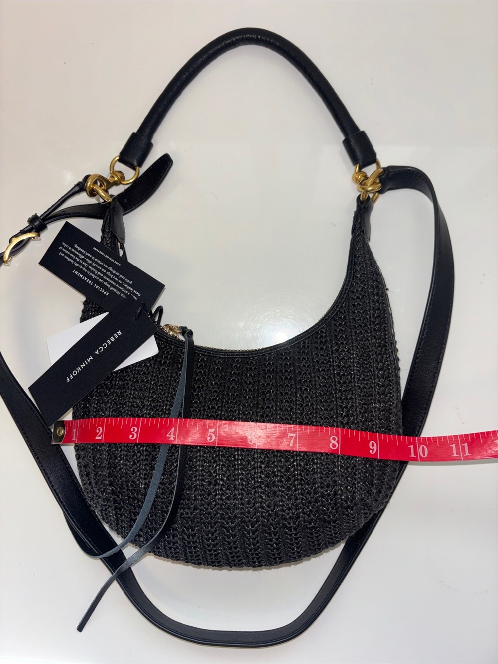 Rebecca Minkoff Darren Crescent Crossbody Bag Black Purse studded RYFBD072 NWT - Picture 9 of 11